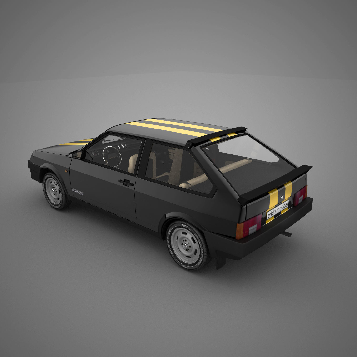 VAZ-2108 car 3D model_5
