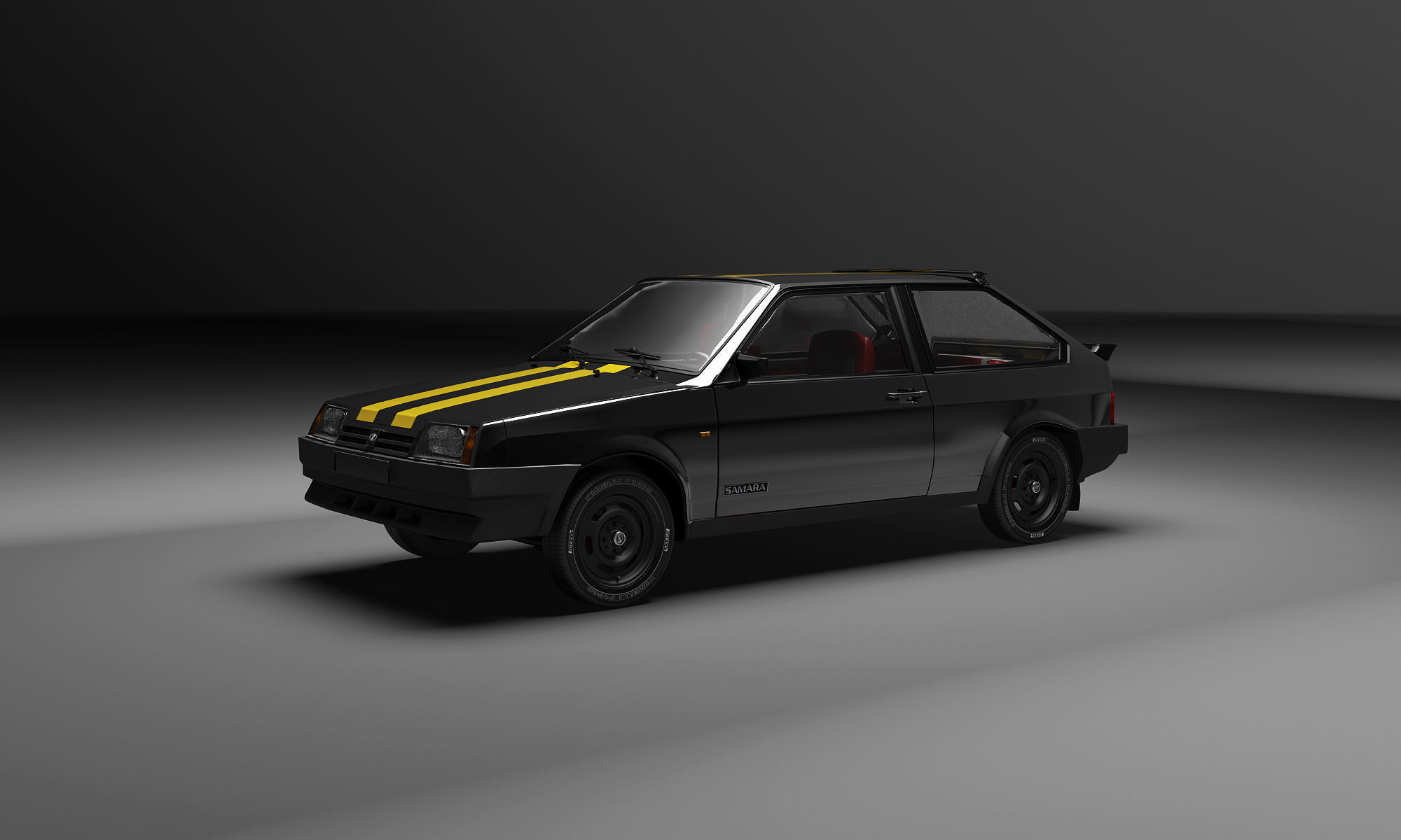 VAZ-2108 car 3D model_2