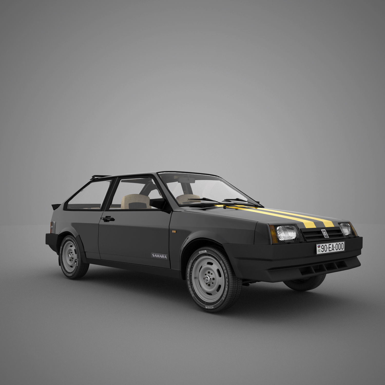VAZ-2108 car 3D model_8