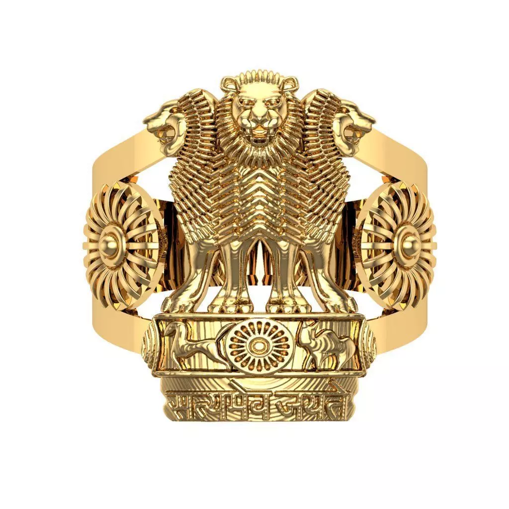 India Ashoka Gents Ring 3D print model  3D print model_0