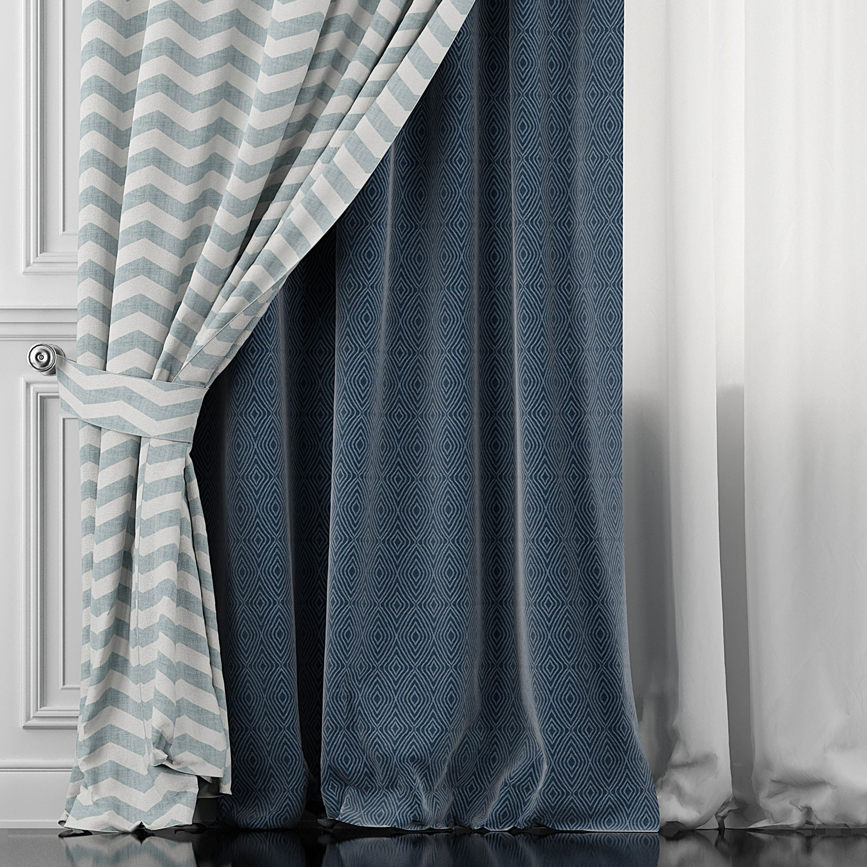 Curtain Set 381 3D model_1