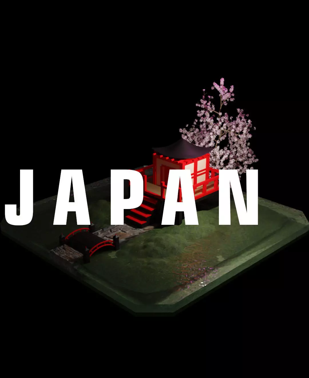 japan house Low-poly 3D model Low-poly 3D model