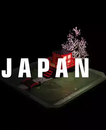 japan house Low-poly 3D model Low-poly 3D model