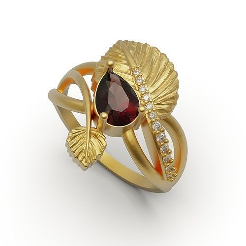 Leaf ring A 3D print model