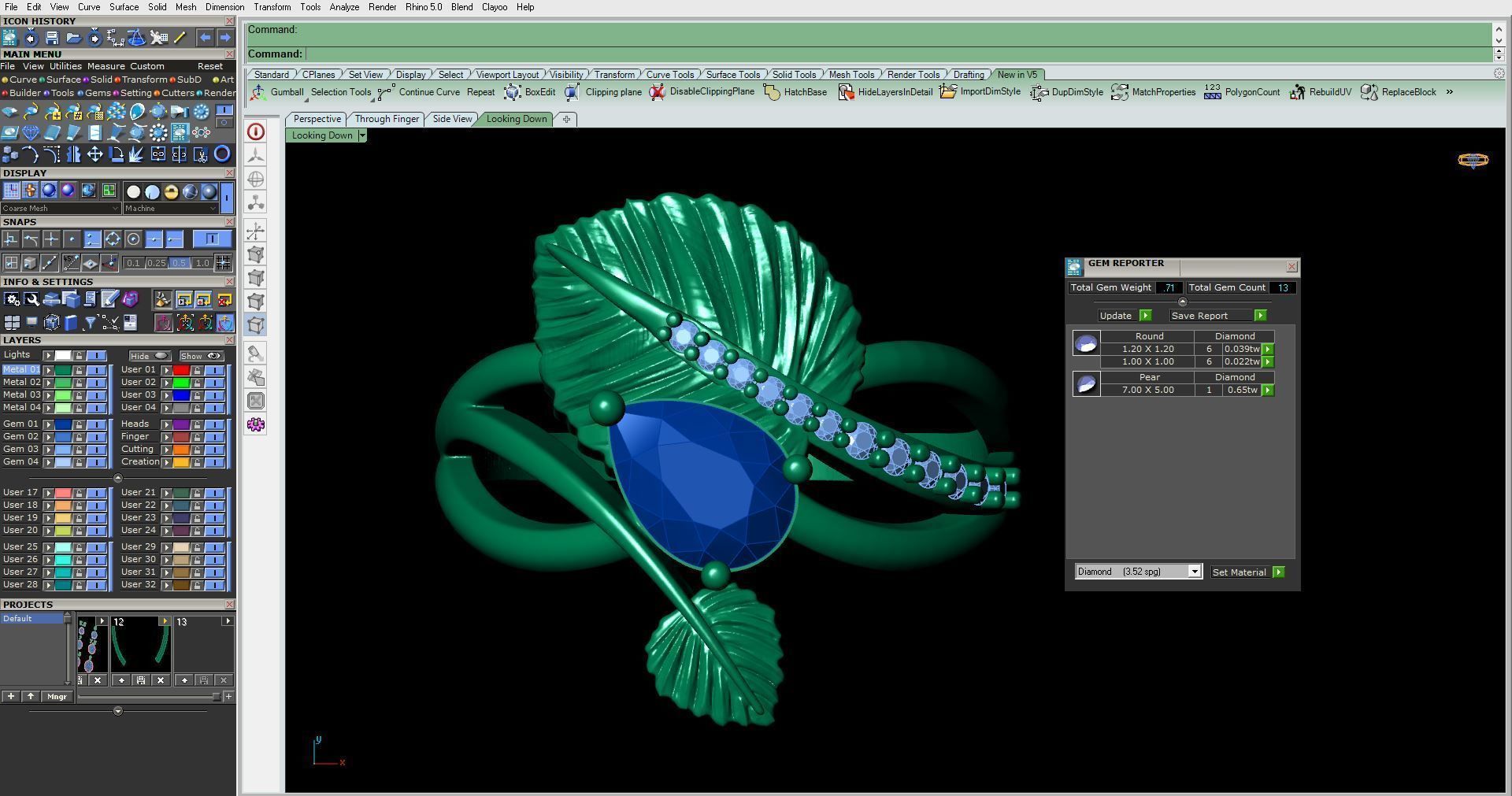 Leaf ring A 3D print model_3
