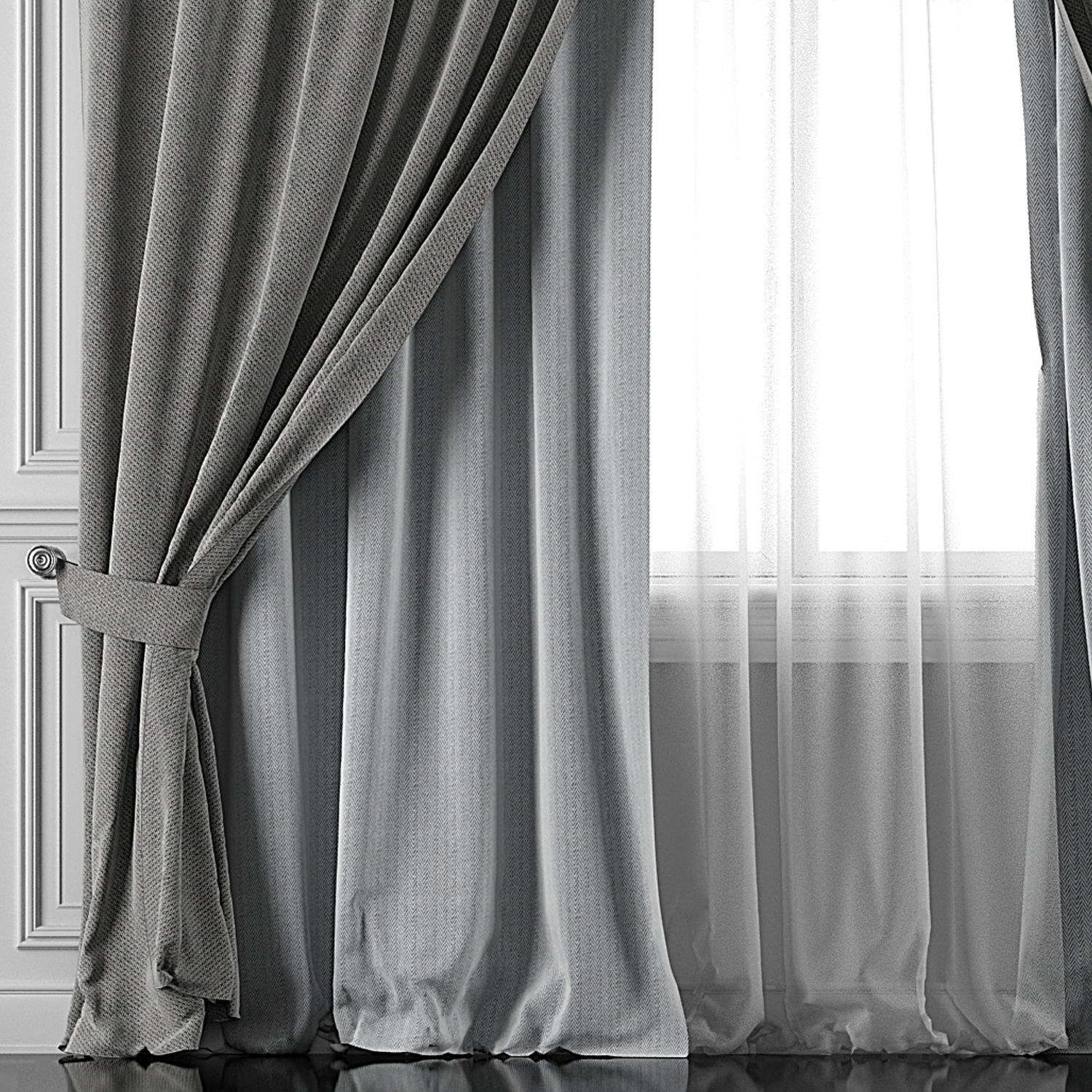 Curtain Set 390 3D model_1