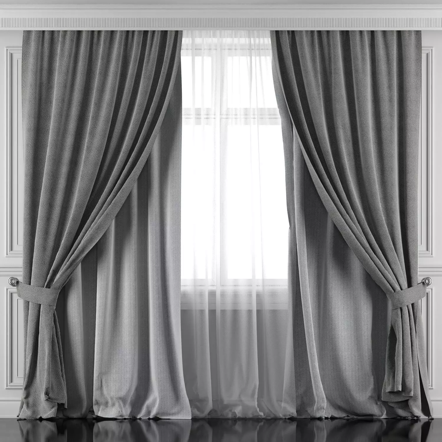 Curtain Set 390 3D model_0