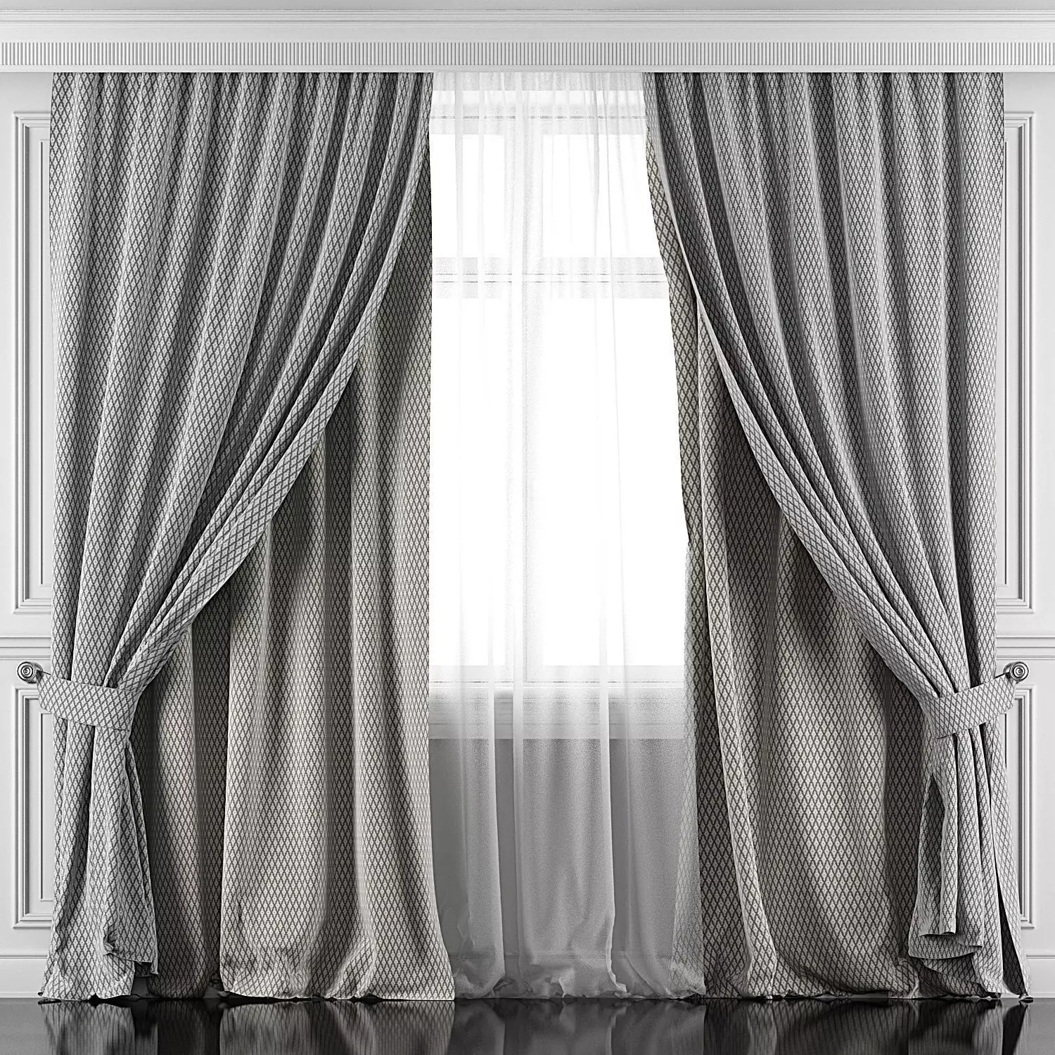 Curtain Set 391 3D model_0
