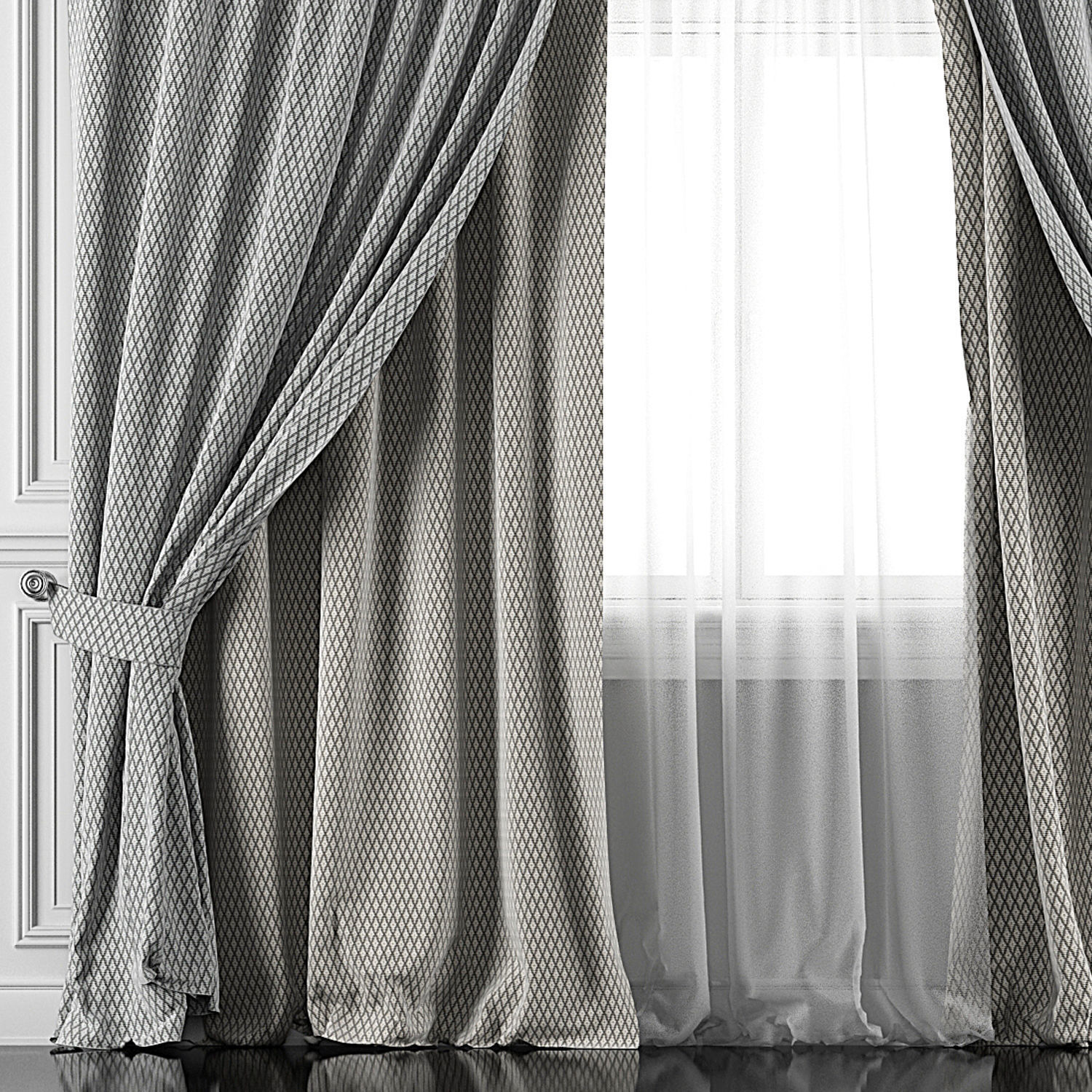 Curtain Set 391 3D model_1
