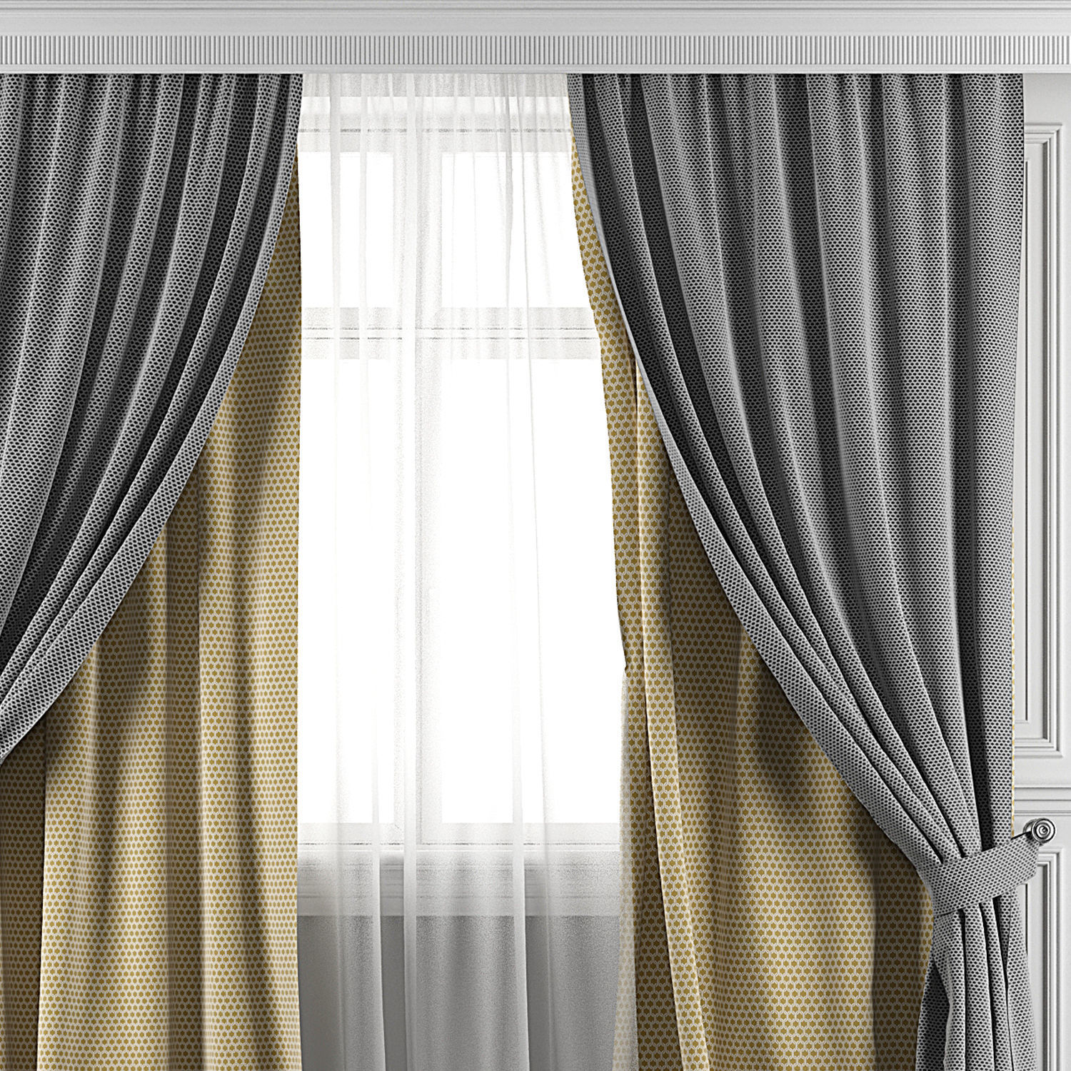 Curtain Set 393 3D model_2