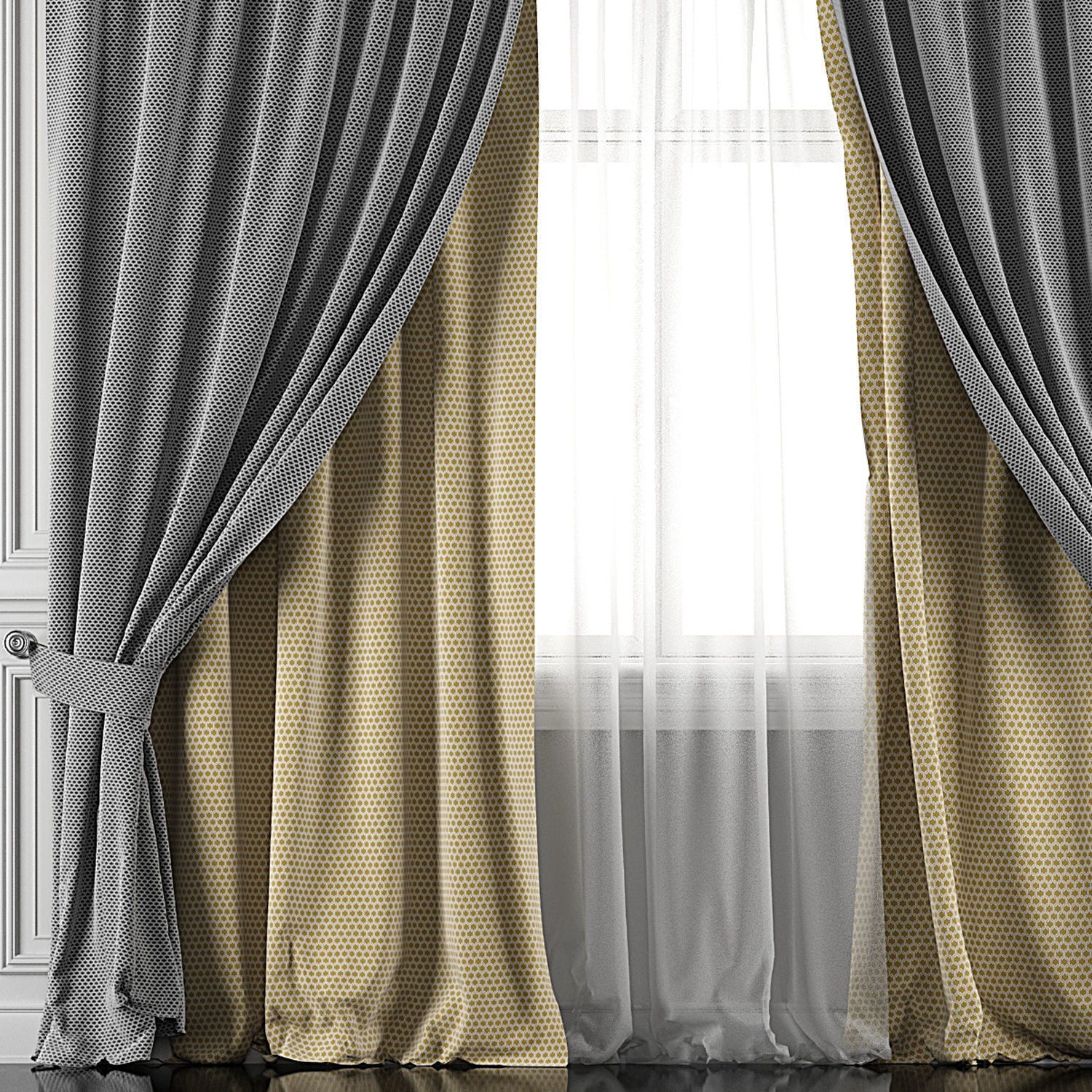 Curtain Set 393 3D model_1