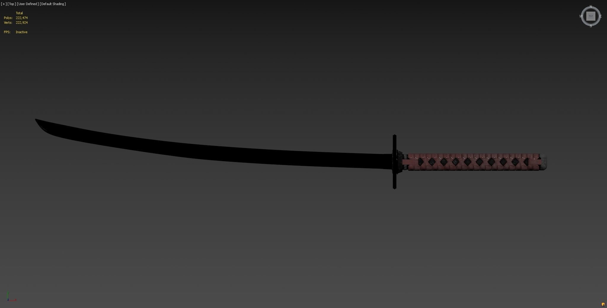Katana samurai sword 3D model_11