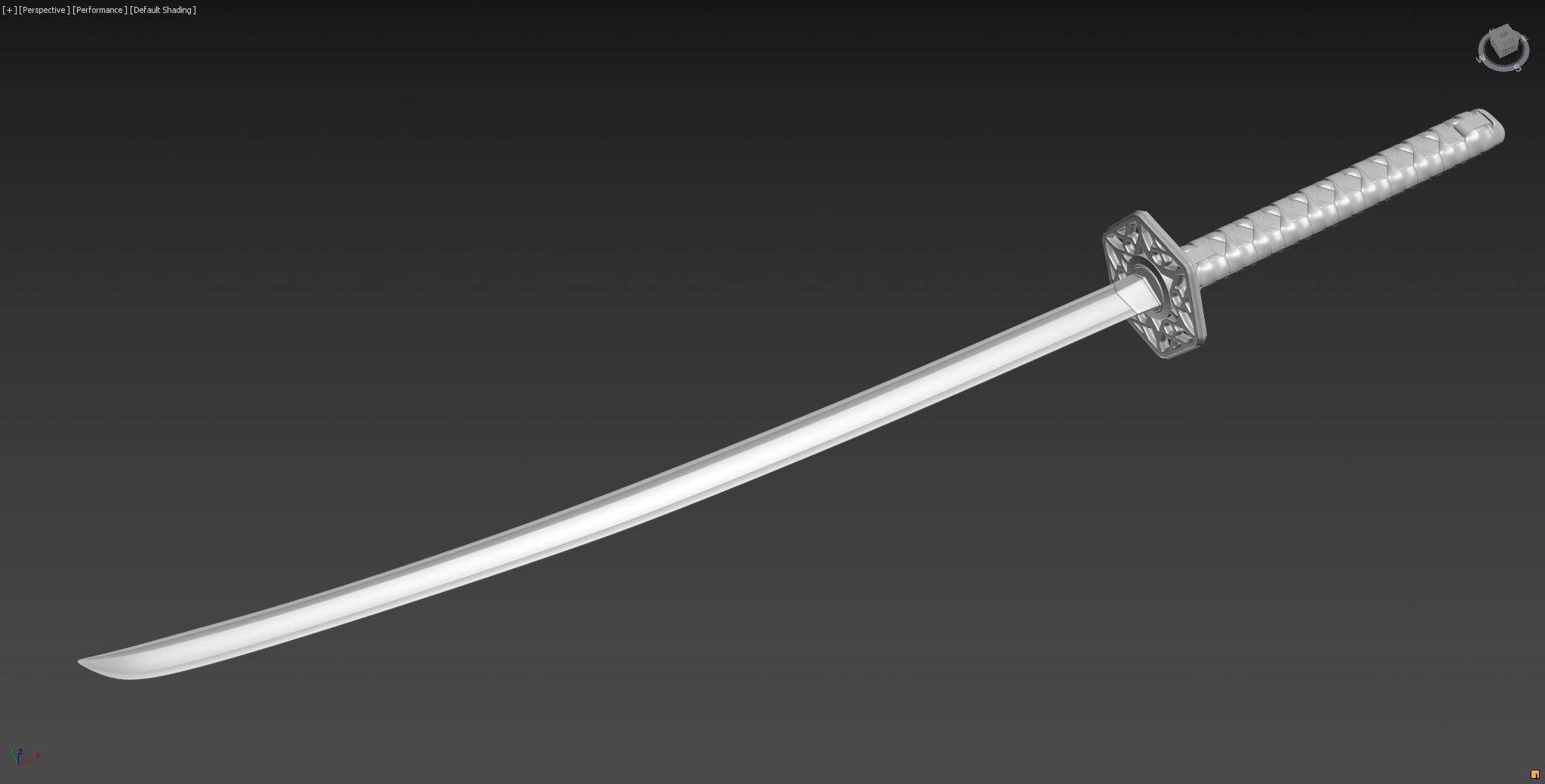 Katana samurai sword 3D model_7
