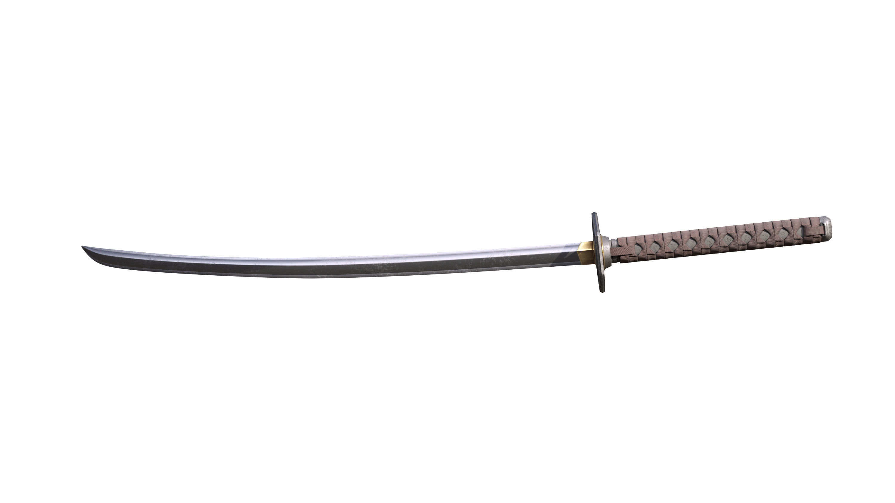 Katana samurai sword 3D model_3