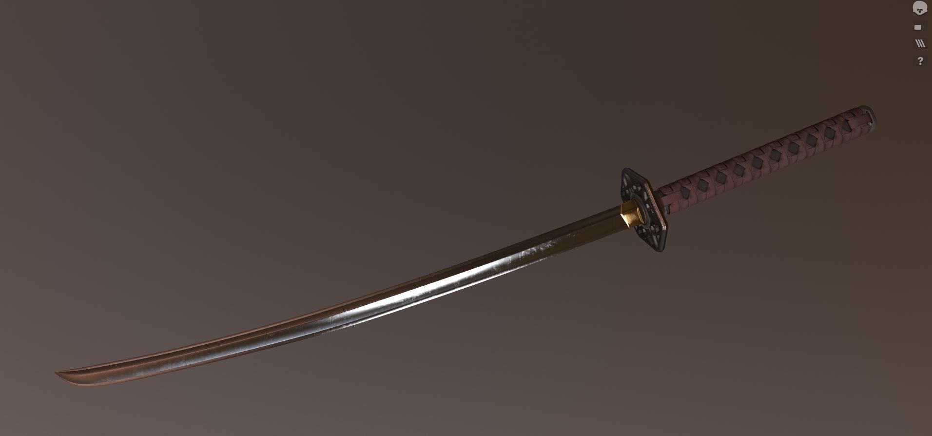 Katana samurai sword 3D model_12