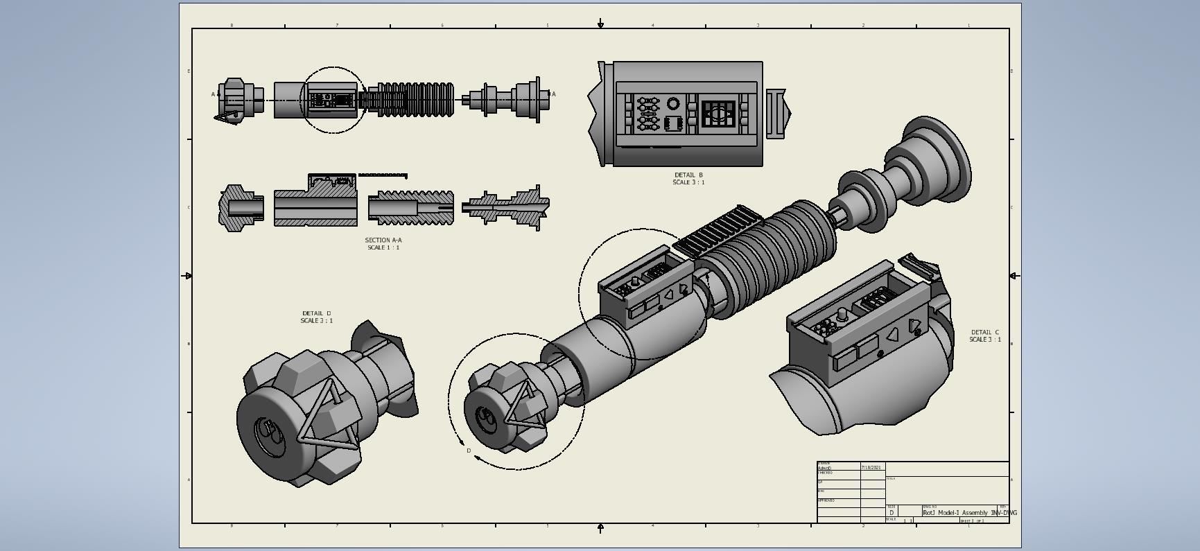 Custom Designed RotJ Style Lightsaber 3D print model_8