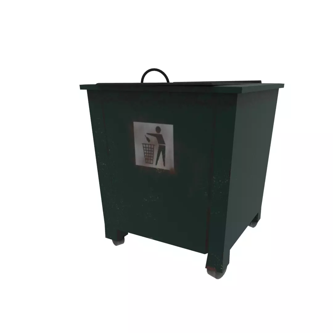 Street garbage can Free low-poly 3D model