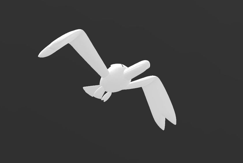 Pokemon Wingull 3d model with base 3D print model_7