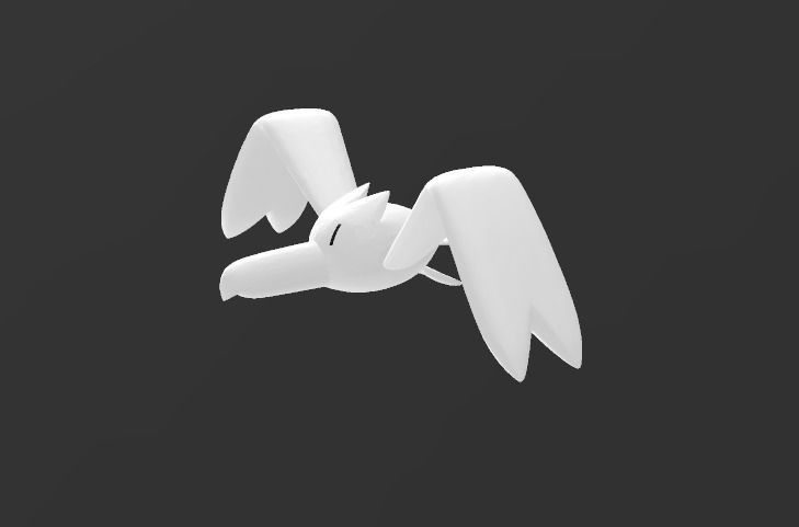 Pokemon Wingull 3d model with base 3D print model_3