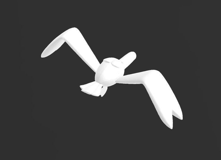 Pokemon Wingull 3d model with base 3D print model_6