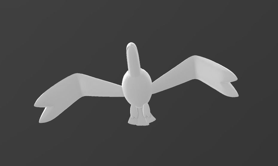 Pokemon Wingull 3d model with base 3D print model_1