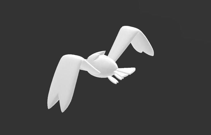 Pokemon Wingull 3d model with base 3D print model_4