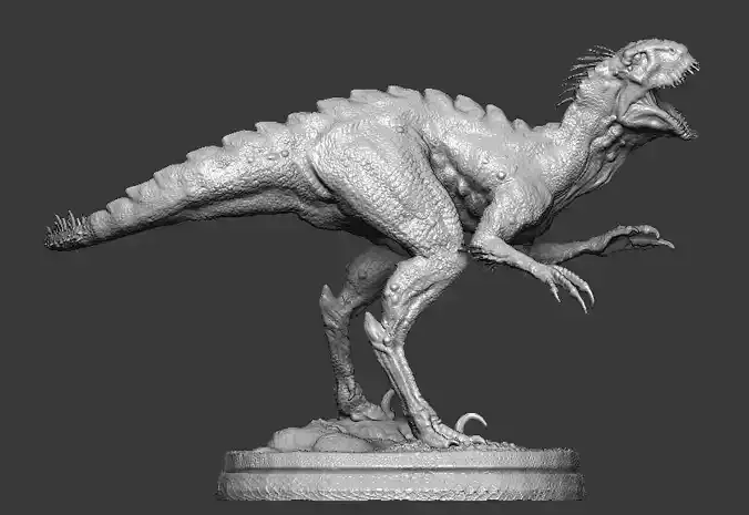 Hybrid Jurassic world Scorpius rex statue