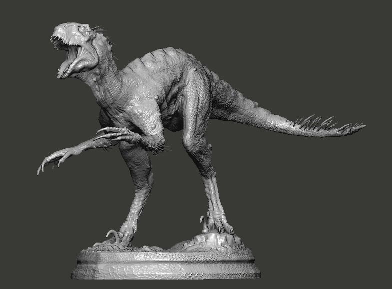 Hybrid Jurassic world Scorpius rex statue 3D model_3