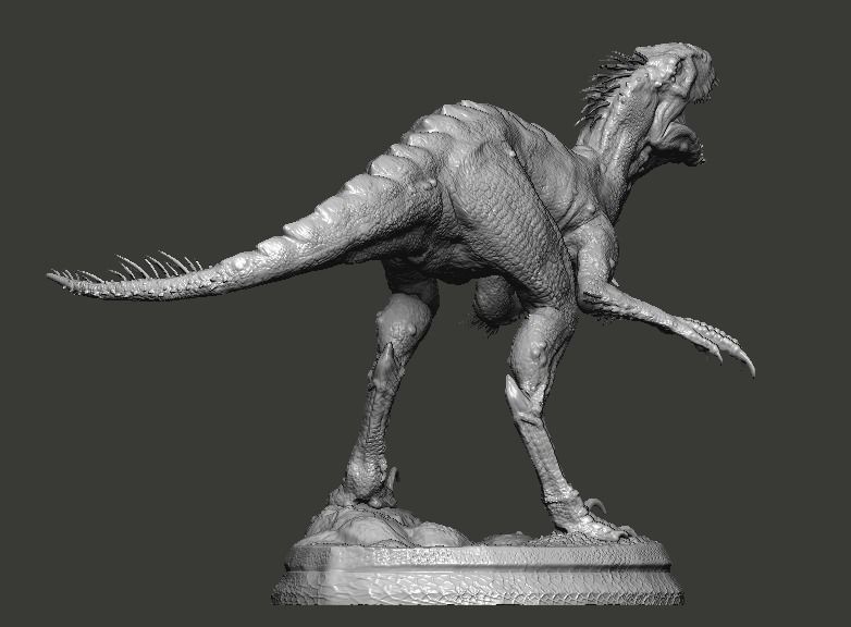 Hybrid Jurassic world Scorpius rex statue 3D model_7