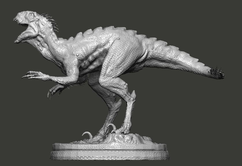 Hybrid Jurassic world Scorpius rex statue 3D model_4
