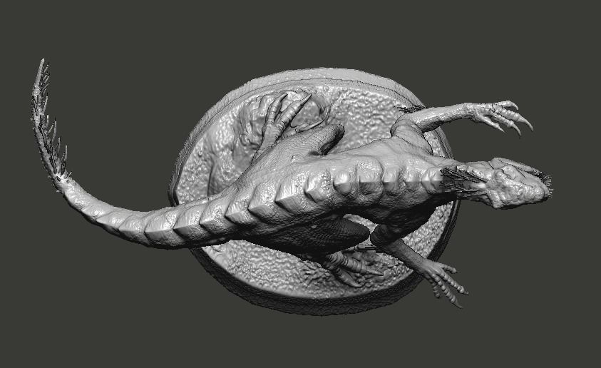 Hybrid Jurassic world Scorpius rex statue 3D model_8