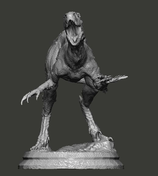 Hybrid Jurassic world Scorpius rex statue 3D model_2