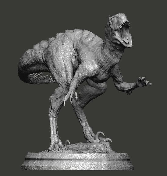 Hybrid Jurassic world Scorpius rex statue 3D model_1