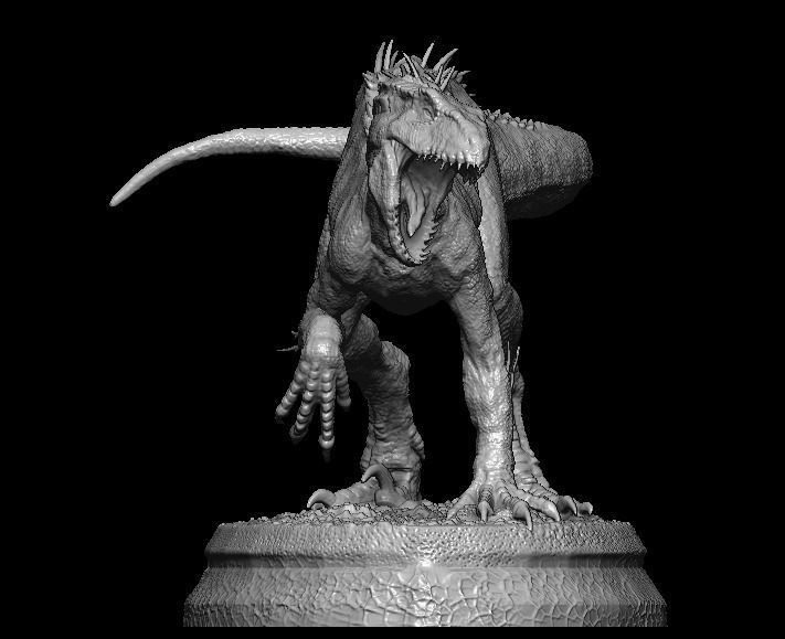 Hybrid Jurassic world Indoraptor statue 3D model_13