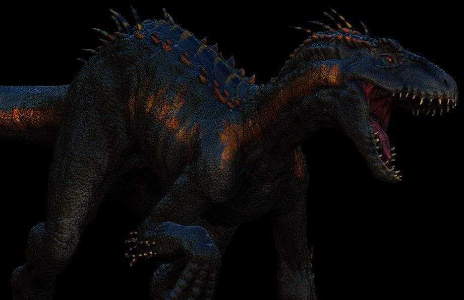 Hybrid Jurassic world Indoraptor statue 3D model_11
