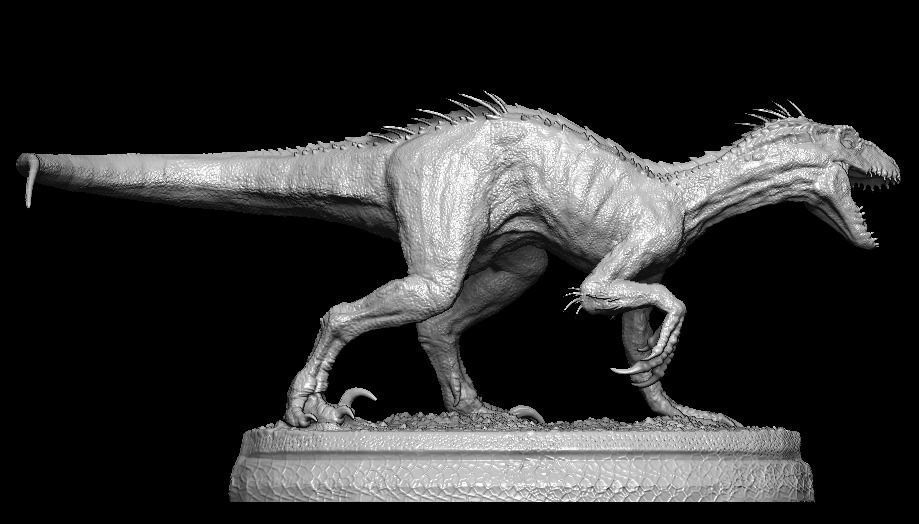 Hybrid Jurassic world Indoraptor statue 3D model_12