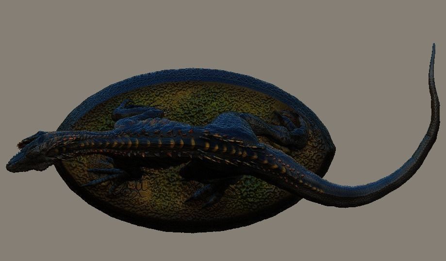 Hybrid Jurassic world Indoraptor statue 3D model_10