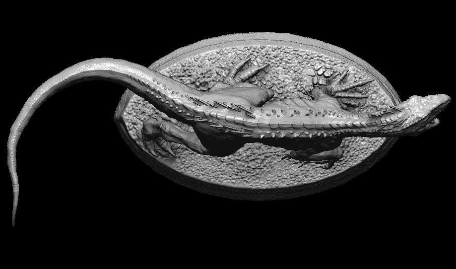 Hybrid Jurassic world Indoraptor statue 3D model_18