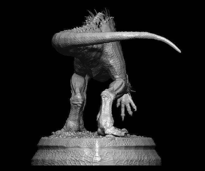 Hybrid Jurassic world Indoraptor statue 3D model_17