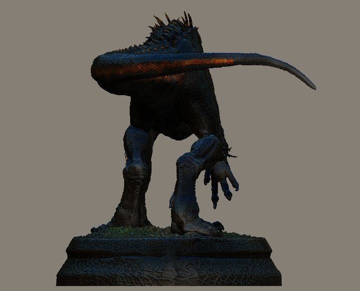 Hybrid Jurassic world Indoraptor statue 3D model_8