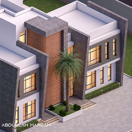 Modern Villa - Full Exterior scene  3D model