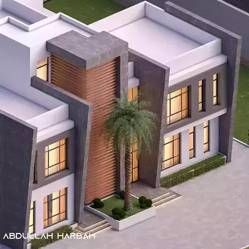 Modern Villa - Full Exterior scene  3D model