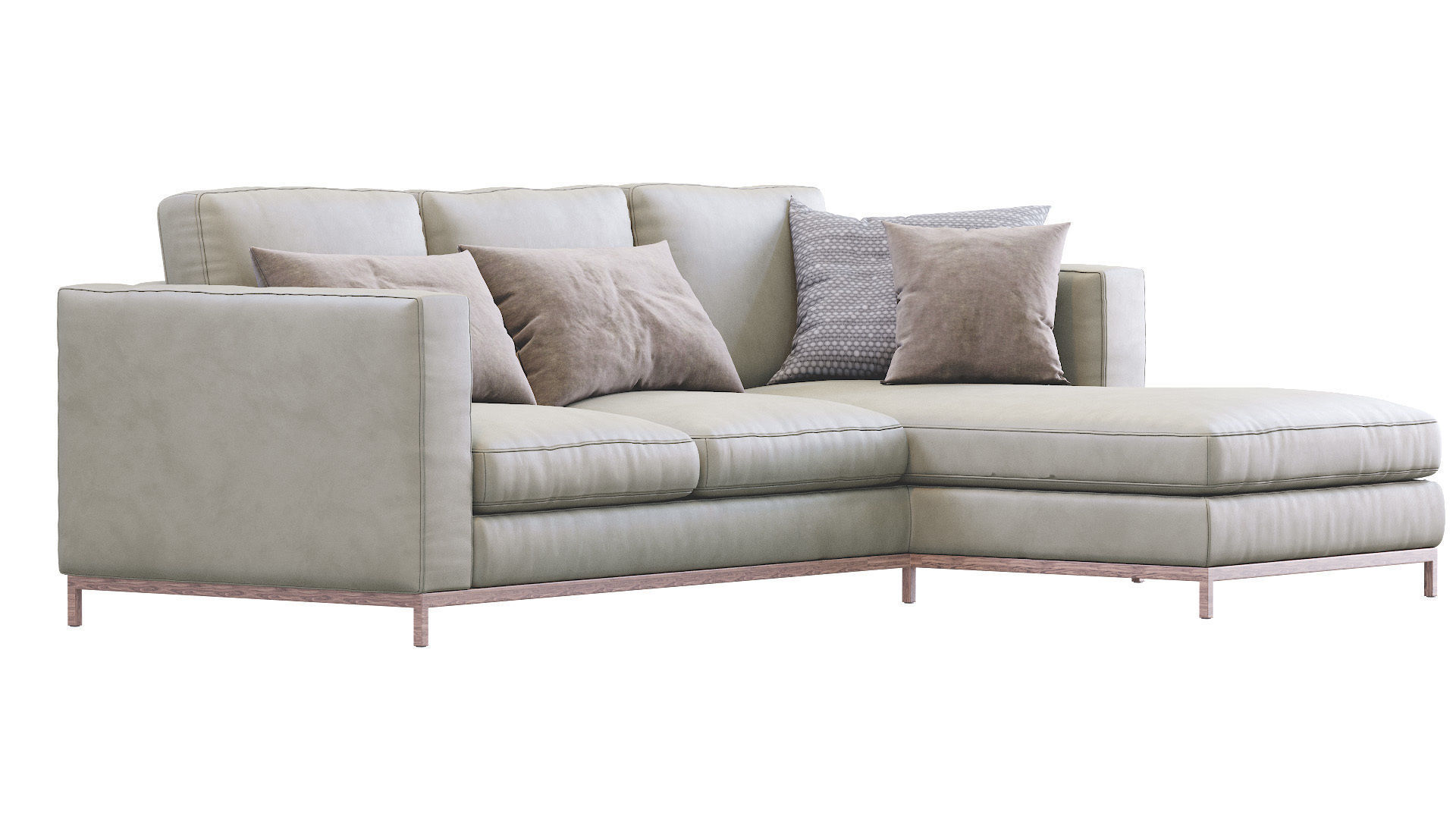 Modern Leather Sofa 3D model_3