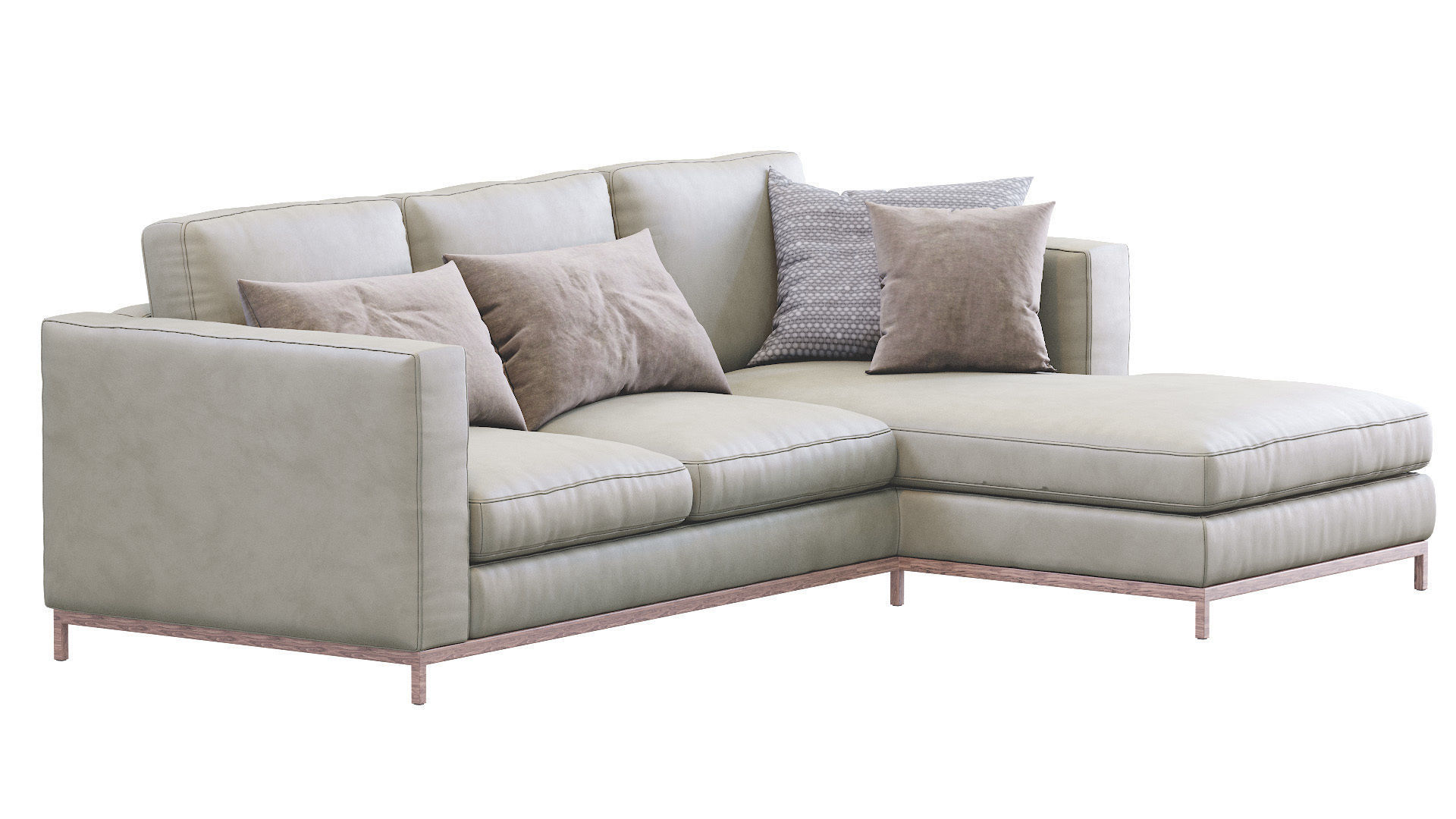 Modern Leather Sofa 3D model_7