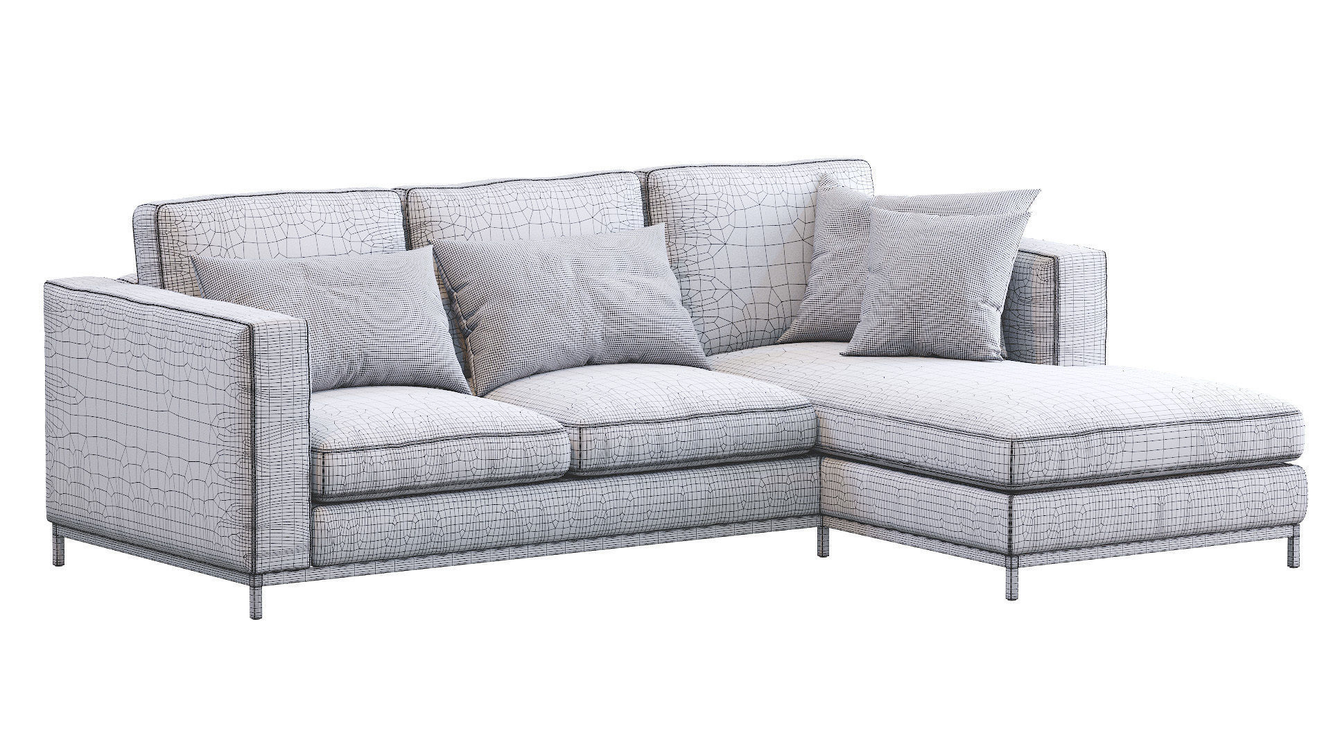 Modern Leather Sofa 3D model_6