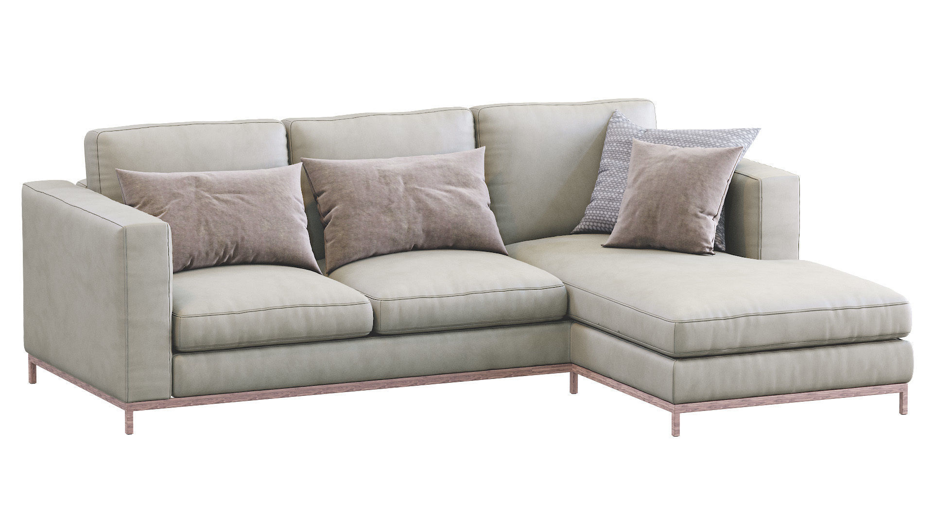 Modern Leather Sofa 3D model_5