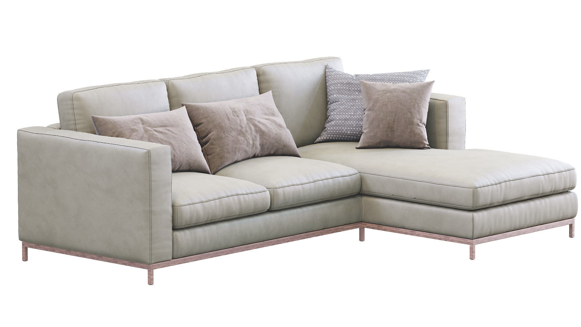 Modern Leather Sofa 3D model_4