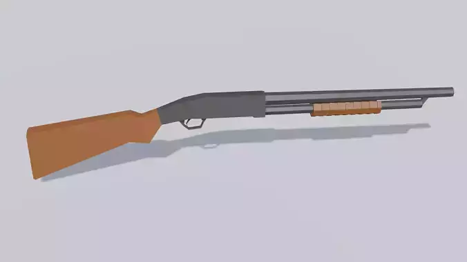 Low-Poly Shotgun Low-poly 3D model
