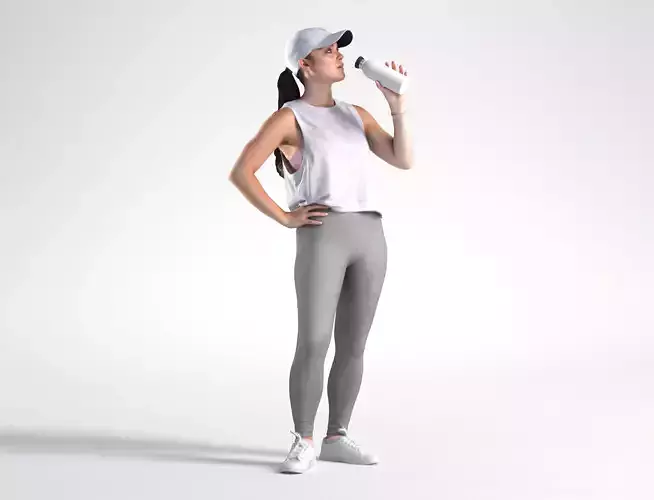 Woman Activewear Standing  Low poly Charley 1899