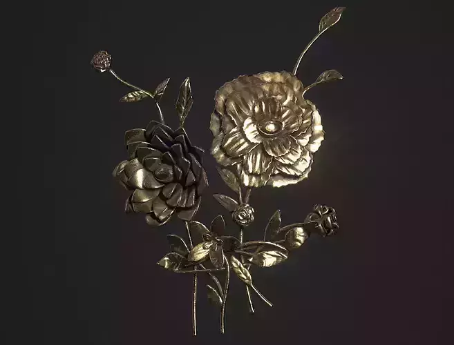 flower earring 3d print model 